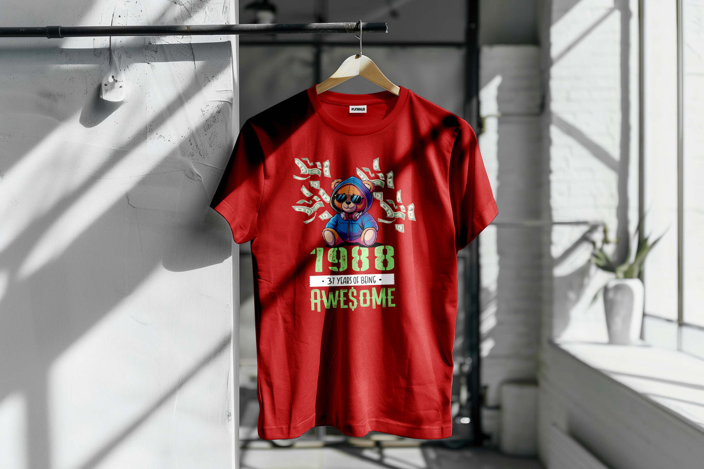 Born in 1988 – 37 Years of Awesome | Oversized Classic T-Shirt | FontFusion