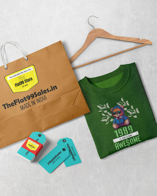 Born in 1989 – 35 Years of Awesome | Oversized Classic T-Shirt | FontFusion
