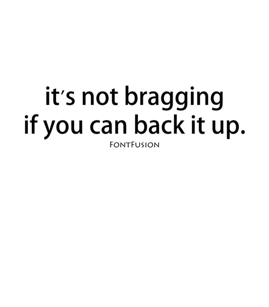 Round Neck Half Sleeve Cotton T-shirt | FontFusion | Bragging | Muhammad Ali